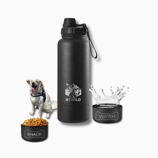 Botella de acero inoxidable 1 Litro | 2 en 1 con compartimento