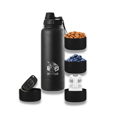 Botella de acero inoxidable 1 Litro | 2 en 1 con stickers incluidos